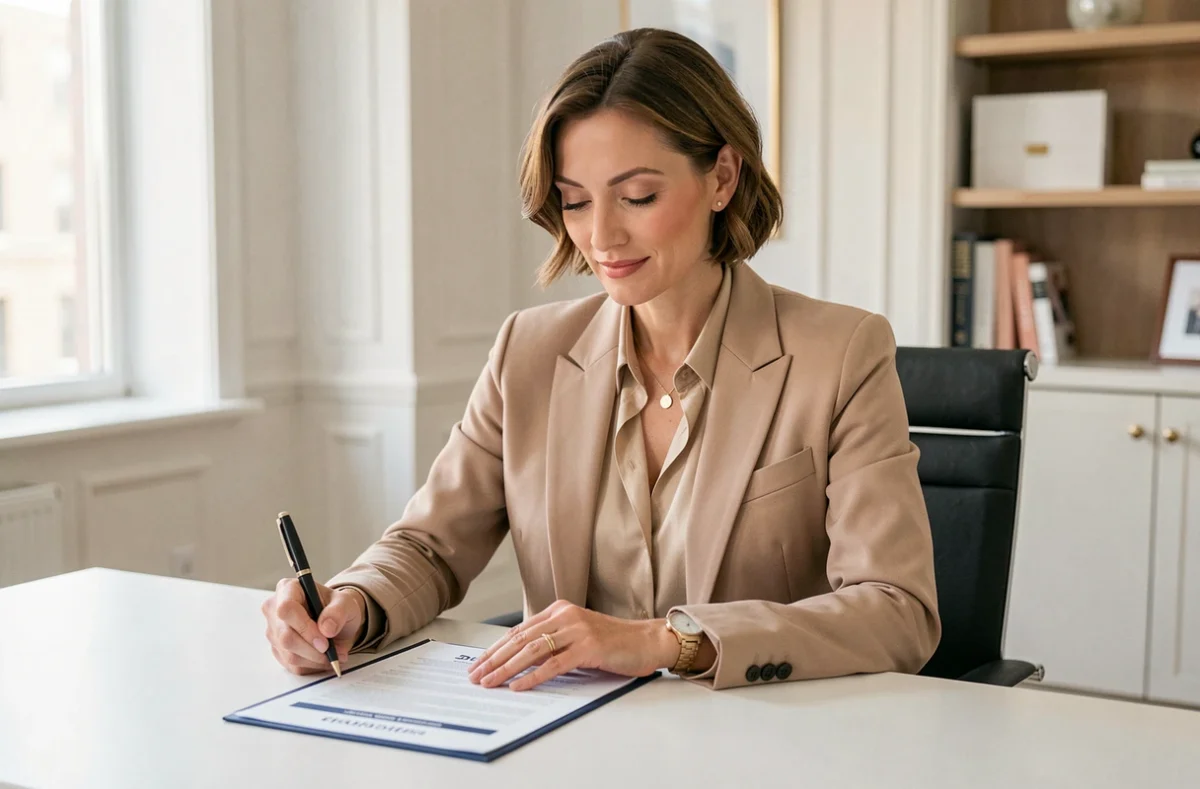 Consultante en recrutement haut de gamme dans les bureaux parisiens de Page Personnel