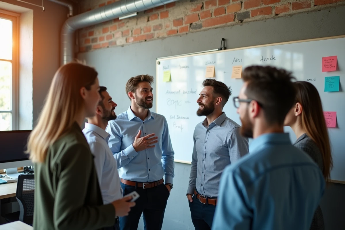Groupe de jeunes professionnels en brainstorming