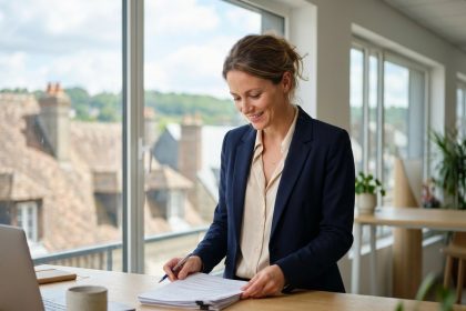 Femme d affaires en bureau &agrave; Rouen
