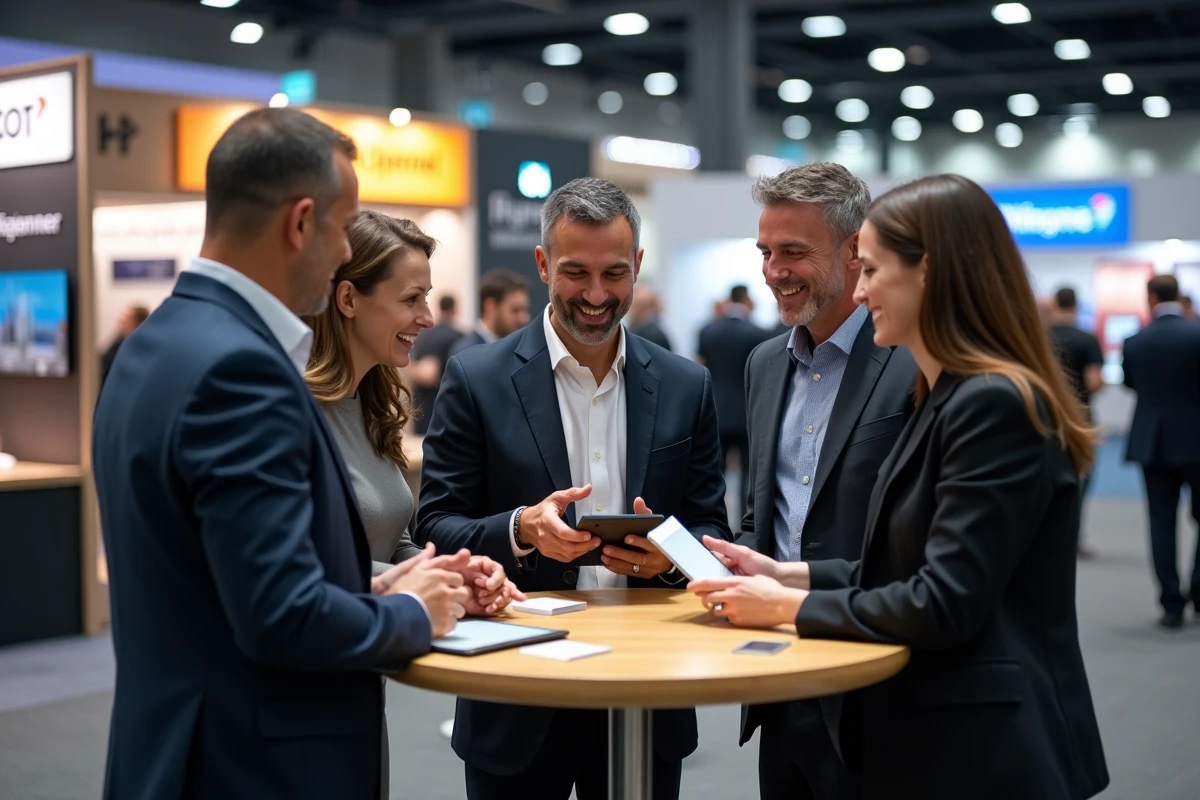 Groupe de professionnels discutant lors d