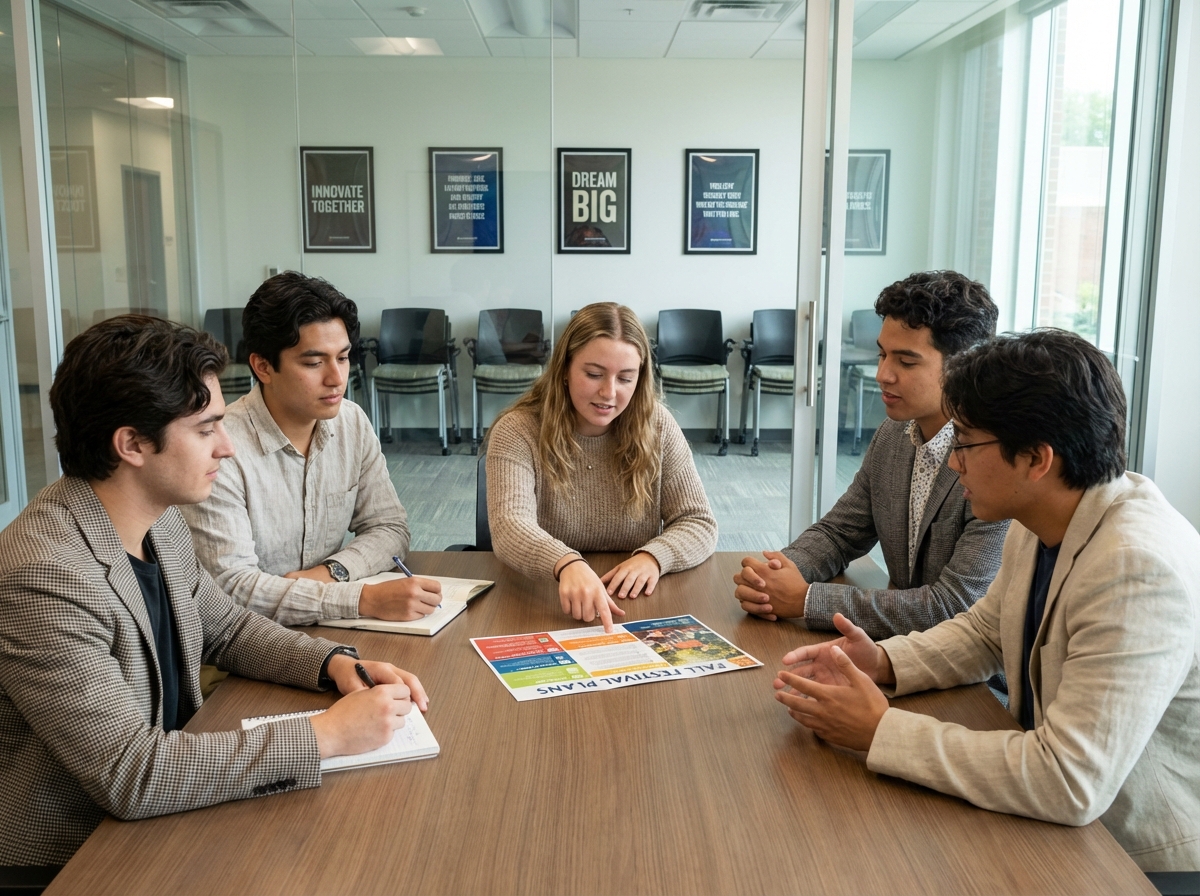 Groupe de jeunes adultes en réunion de travail